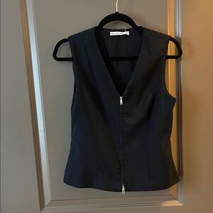 Abercrombie & Fitch Black Zip Front Sleeveless Top | Size S